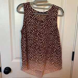 Apt. 9 Brown and White Patterned sleeveless Top